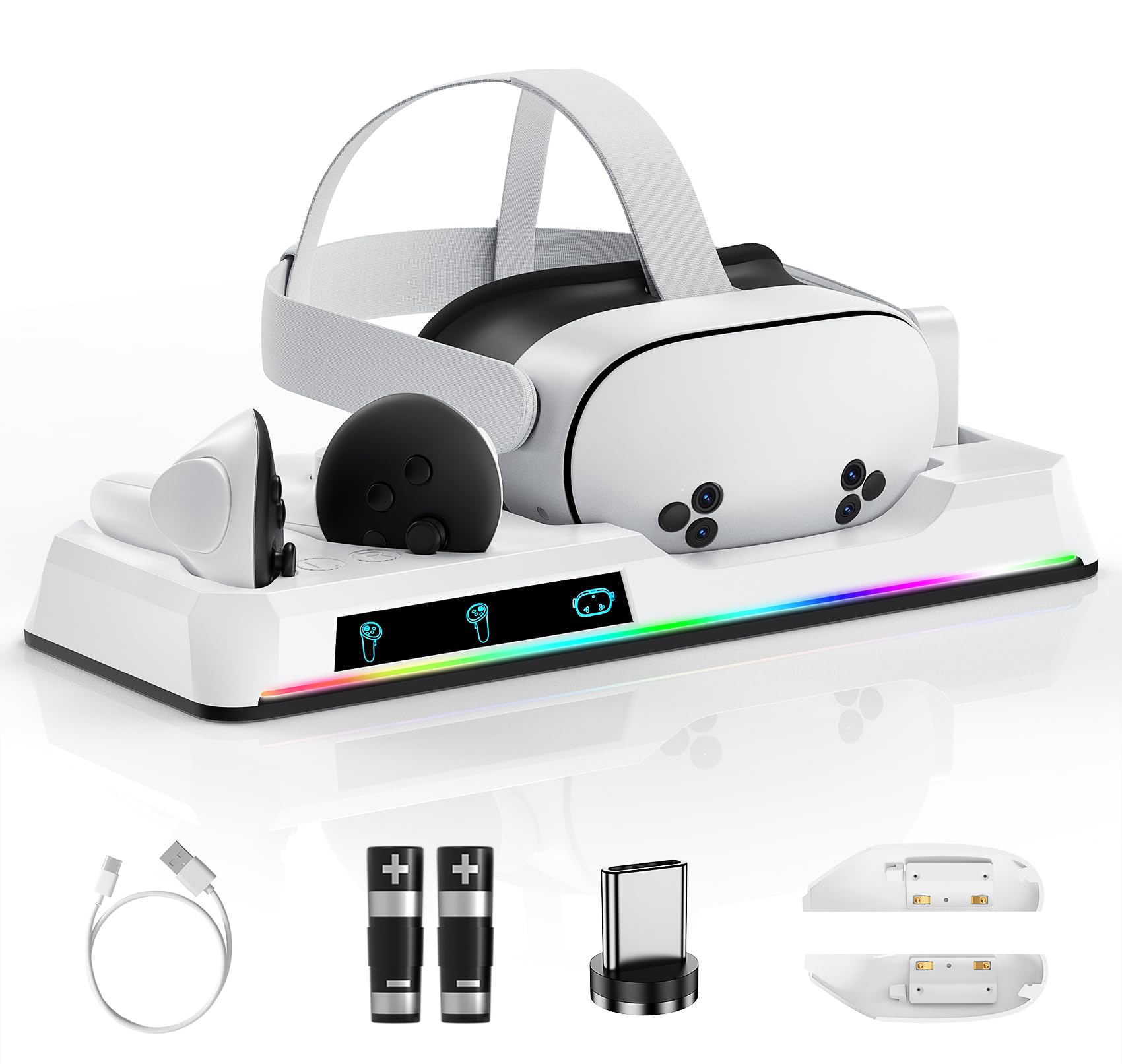 公式品  Quest 3 Charging Dock Amazon.com: Lampelc Charging Dock for Meta Quest 3, Auto-Clamping
